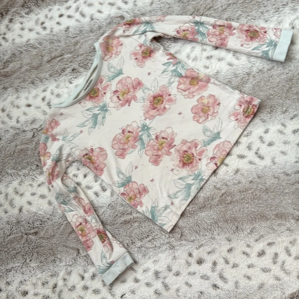Burt’s Bees Kids matching set girls 5T pastel floral pajamas softgirl loungewear